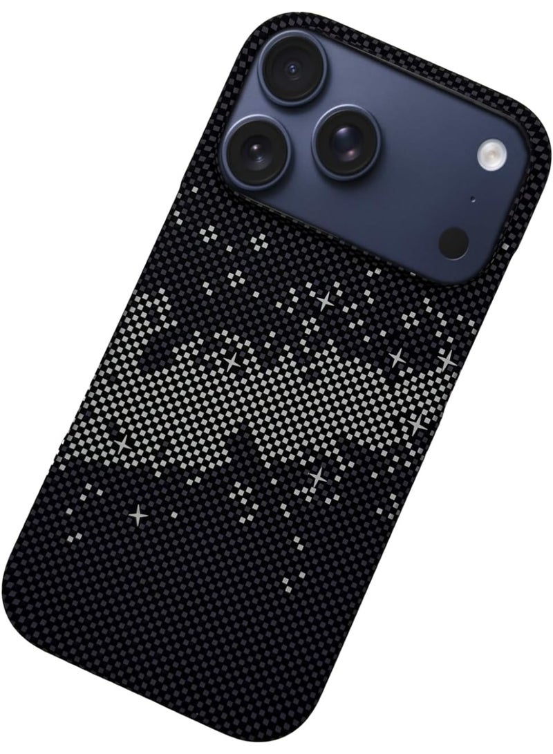 فوني Phoni Ultra Slim Magnetic Case for iPhone 17 Pro Max, Compatible with MagSafe, Thin Lightweight Design, Carbon Fiber Style, Raised Camera Protection (Midnight Constellation – Black Carbon) - Image 3